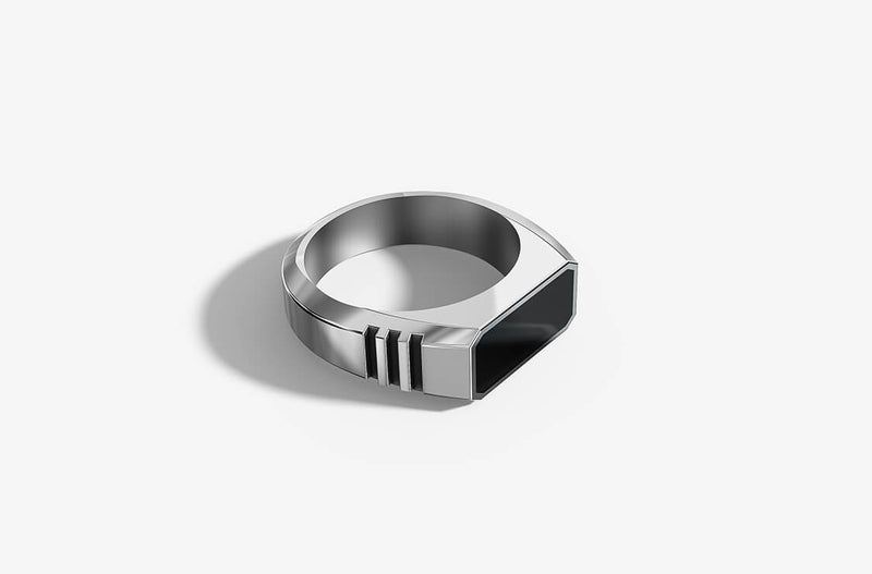 Cronus Ring | 925 Sterling Silver, Rhodium Plating & Glossy Finish