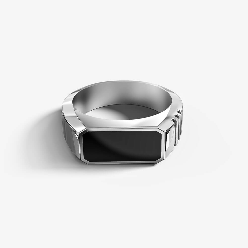 Cronus Ring | 925 Sterling Silver, Rhodium Plating & Glossy Finish