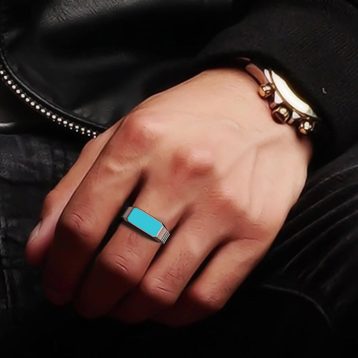 Cronus Ring | 925 Sterling Silver, Rhodium Plating & Glossy Finish