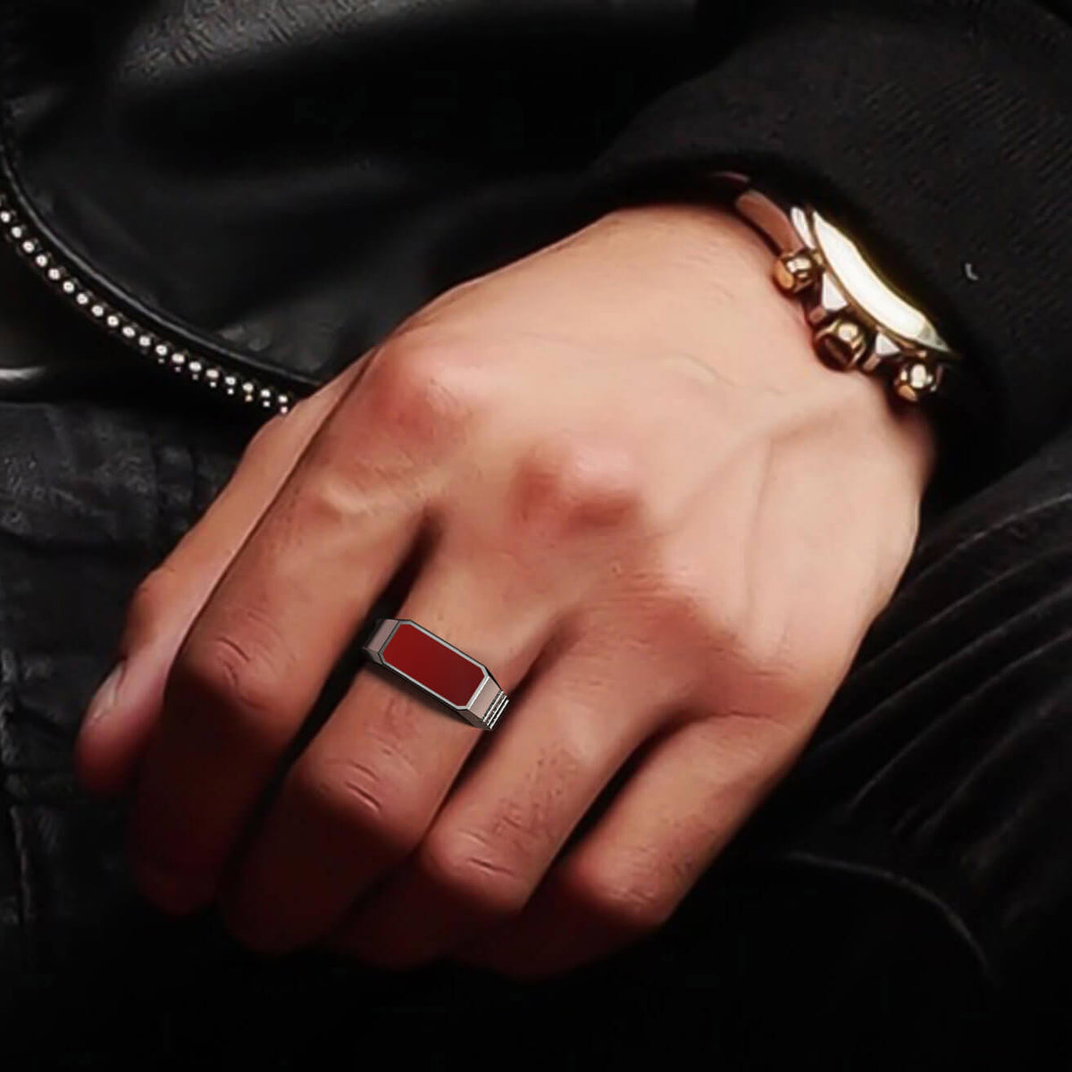Cronus Ring | 925 Sterling Silver, Rhodium Plating & Glossy Finish