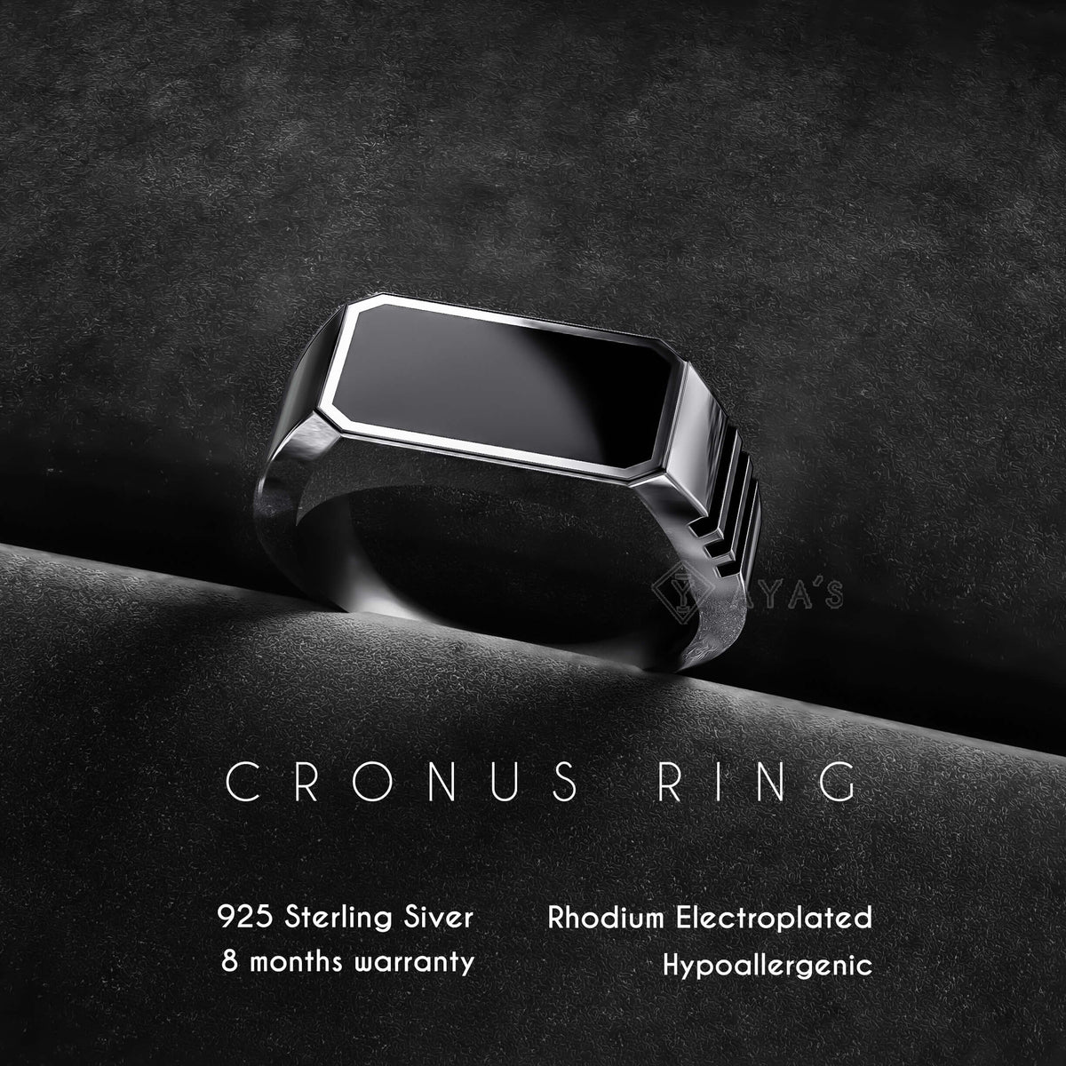 Cronus Ring | 925 Sterling Silver, Rhodium Plating & Glossy Finish