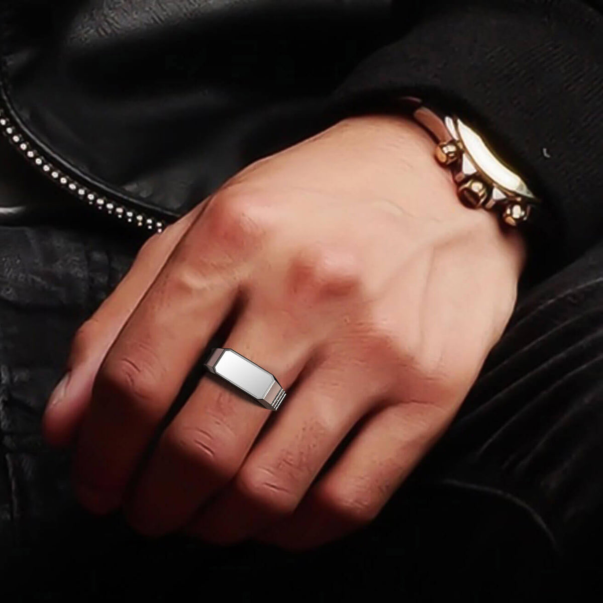 Cronus Ring | 925 Sterling Silver, Rhodium Plating & Glossy Finish