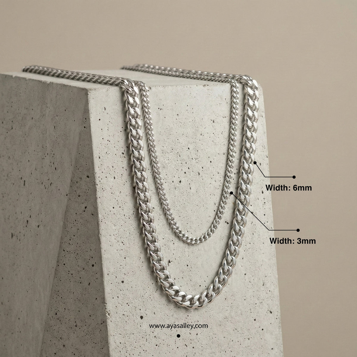 925 Silver Cuban Chain - 6 mm