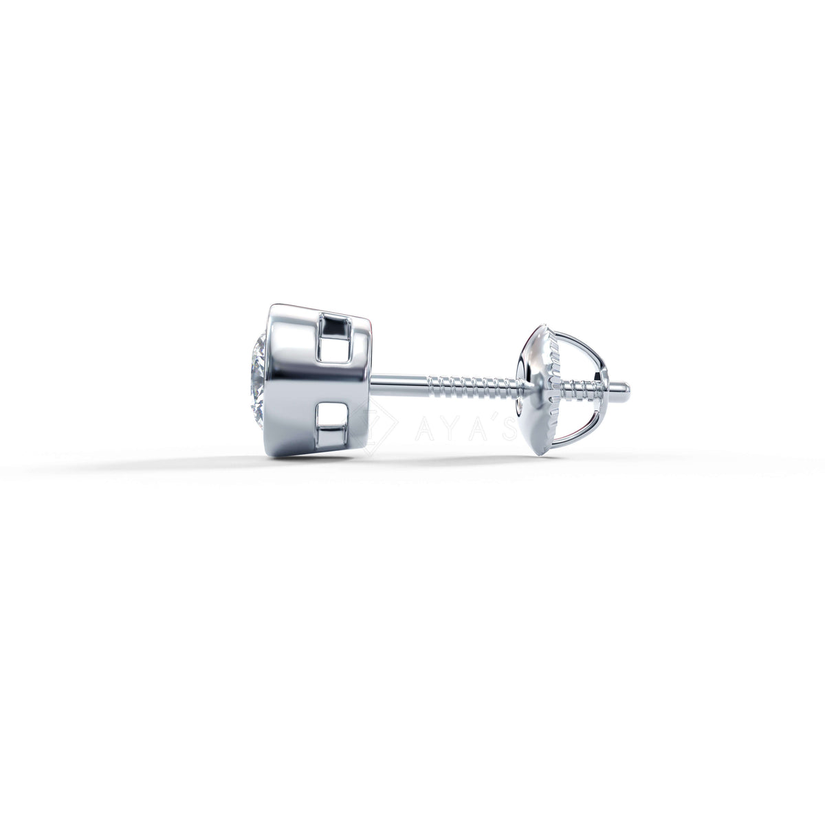 Cushion Solitaire CZ Stud Earring (Single Stud) | 925 Sterling Silver, AAAA Grade Cubic Zirconia, Rhodium Plating & Glossy Finish