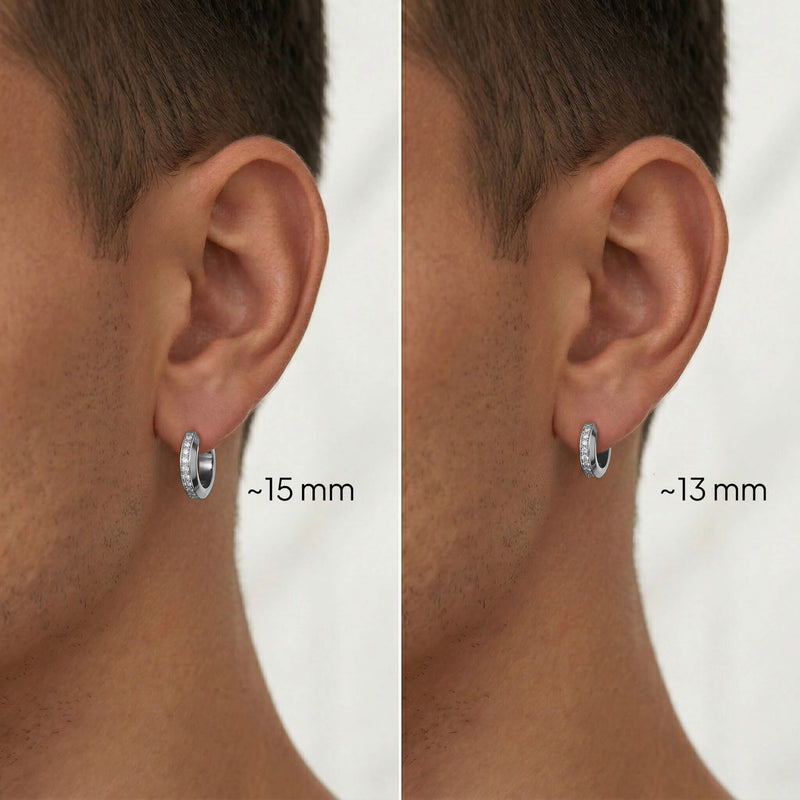 Iced Cyra Hoop Earring (Single Piece) | 925 Sterling Silver, AAAA Grade Cubic Zirconia, Glossy Finish