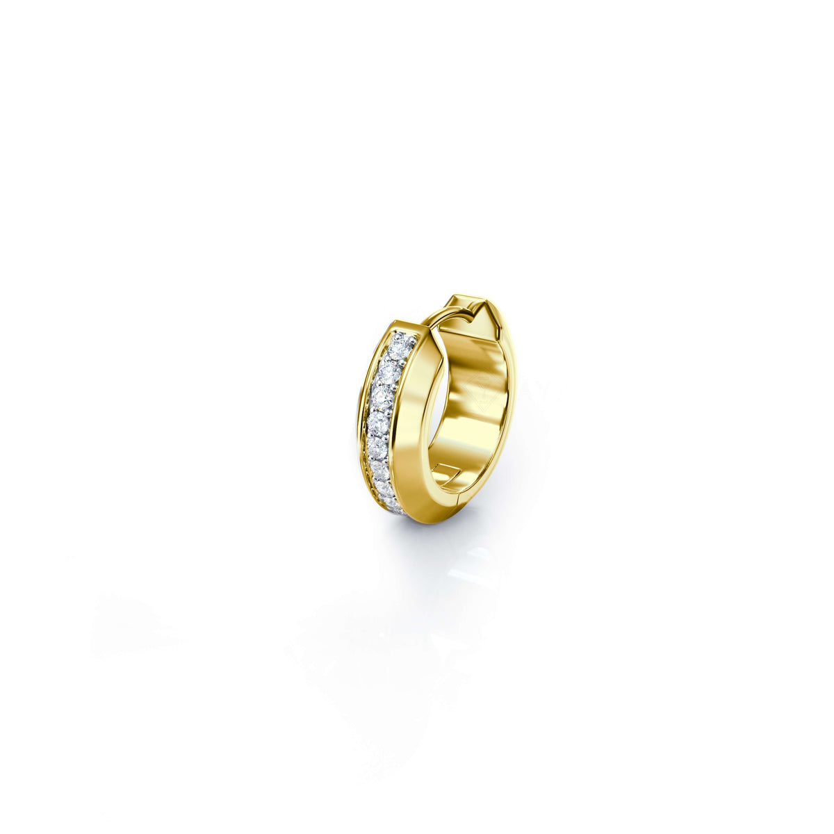 Iced Cyra Hoop Earring (Single Piece) | 925 Sterling Silver, AAAA Grade Cubic Zirconia, Glossy Finish
