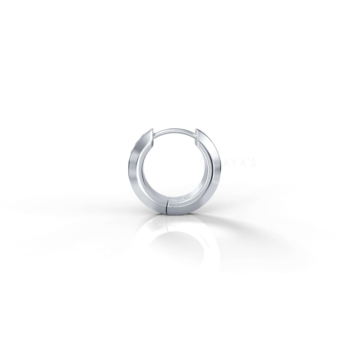Iced Cyra Hoop Earring (Single Piece) | 925 Sterling Silver, AAAA Grade Cubic Zirconia, Glossy Finish