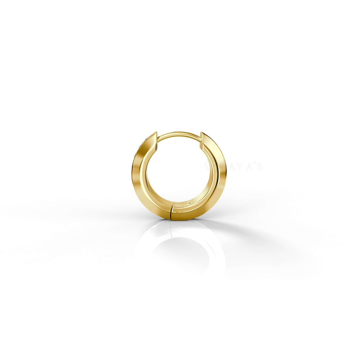 Iced Cyra Hoop Earring (Single Piece) | 925 Sterling Silver, AAAA Grade Cubic Zirconia, Glossy Finish