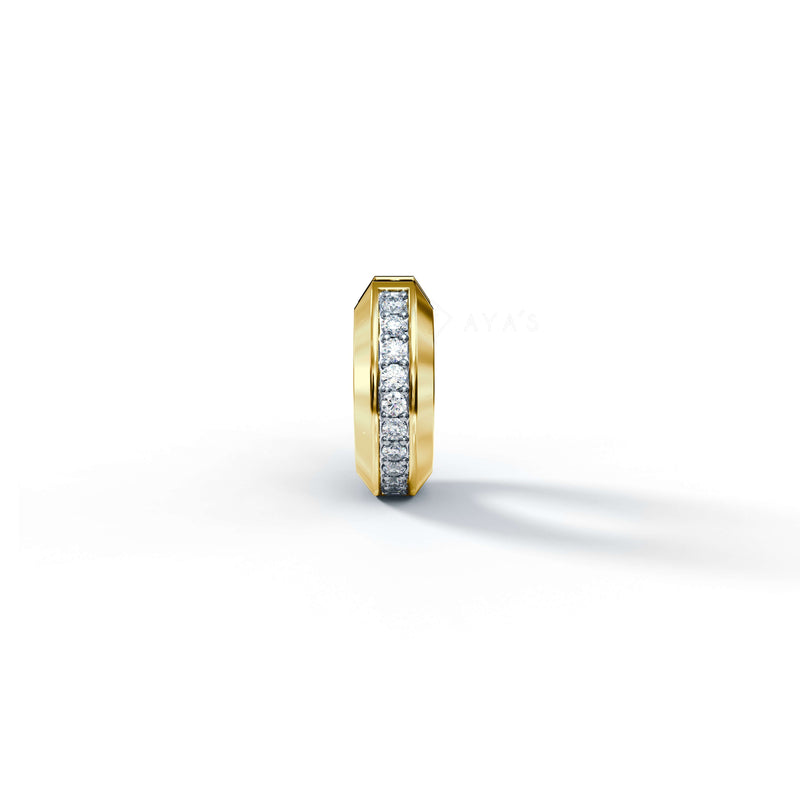Iced Cyra Hoop Earring (Single Piece) | 925 Sterling Silver, AAAA Grade Cubic Zirconia, Glossy Finish