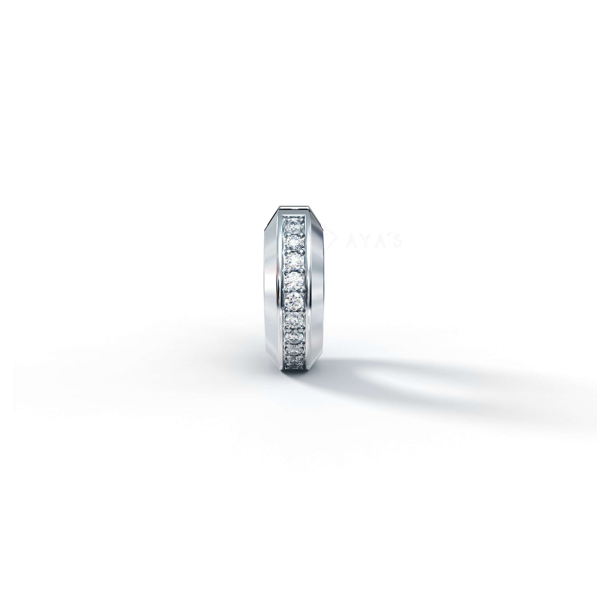 Iced Cyra Hoop Earring (Single Piece) | 925 Sterling Silver, AAAA Grade Cubic Zirconia, Glossy Finish