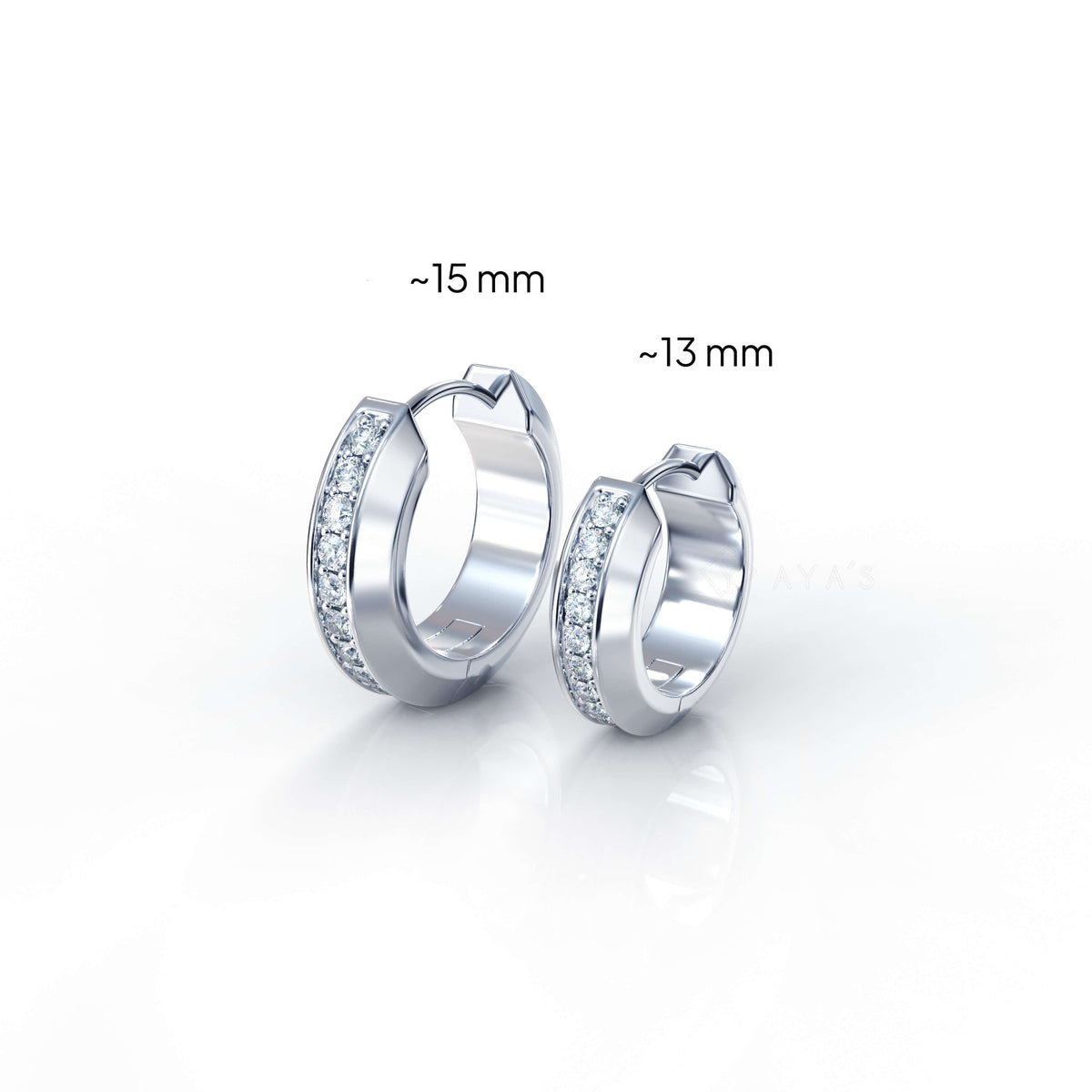 Iced Cyra Hoop Earring (Single Piece) | 925 Sterling Silver, AAAA Grade Cubic Zirconia, Glossy Finish