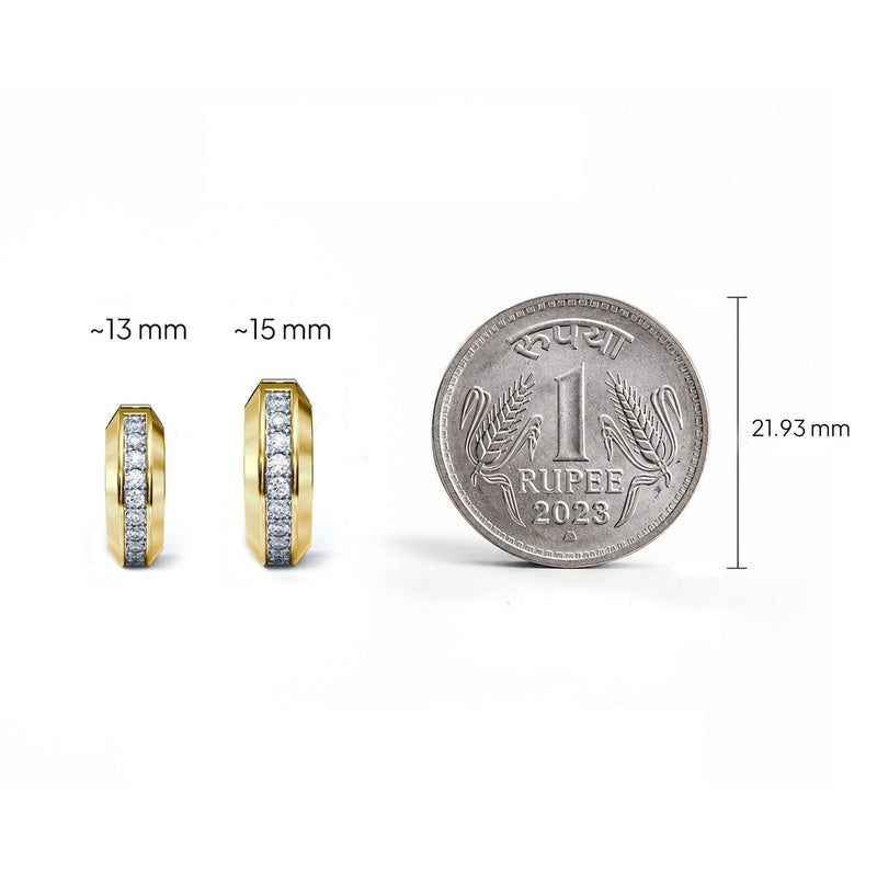 Iced Cyra Hoop Earring (Single Piece) | 925 Sterling Silver, AAAA Grade Cubic Zirconia, Glossy Finish