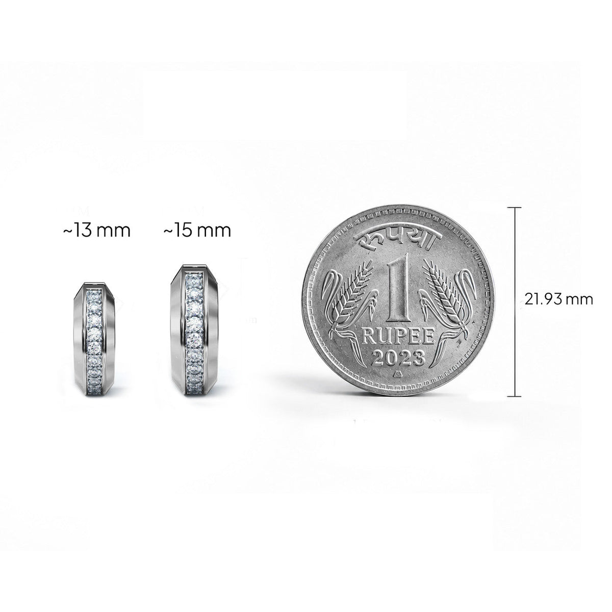 Iced Cyra Hoop Earring (Single Piece) | 925 Sterling Silver, AAAA Grade Cubic Zirconia, Glossy Finish