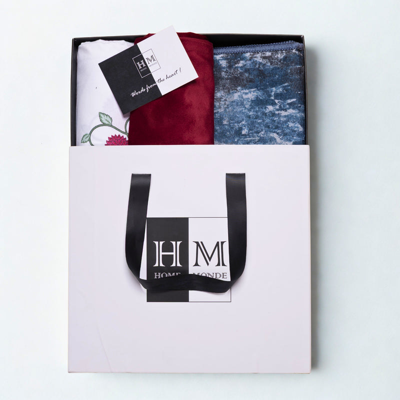Premium Bedsheet, Cushion Cover & Rug Combo Set | Gift-Ready Box-1