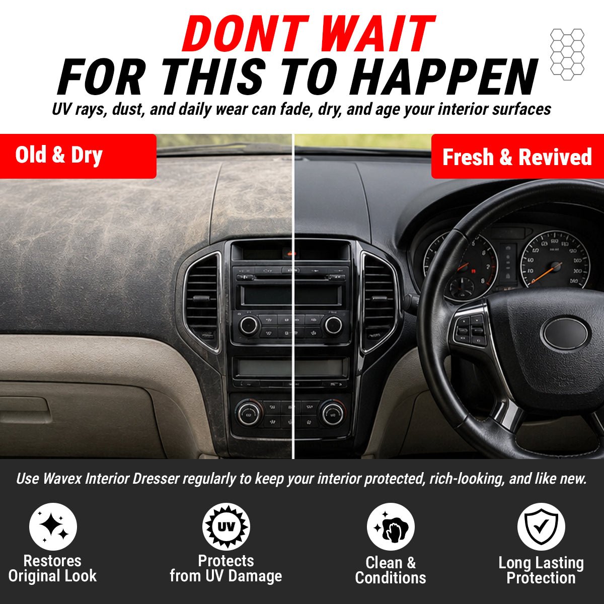 DASHBOARD AND LEATHER CONDITIONER + PROTECTANT