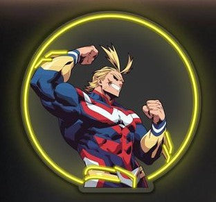 Anime Hero Neon Wall Art – Power Glow LED Wall Décor Game Room | Neon Signs India — Image 2