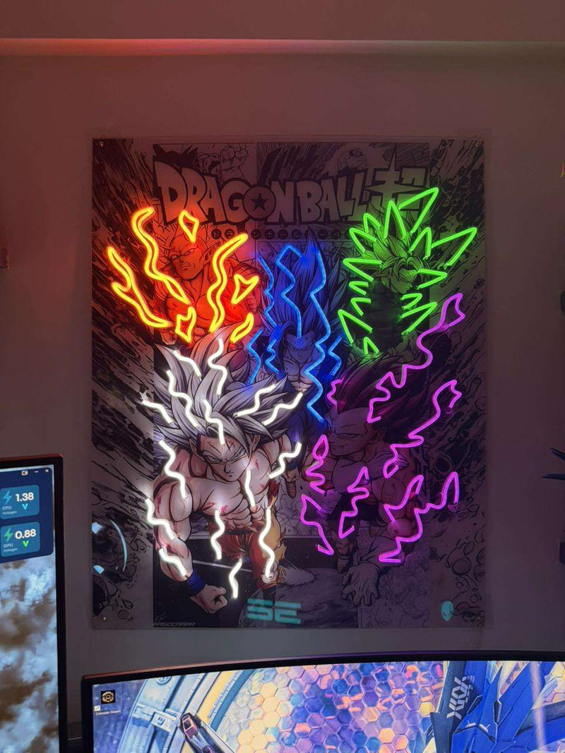 Dragon Ball Neon Energy Wall Art – Multicolor Anime LED Poster - LED Neon Sign