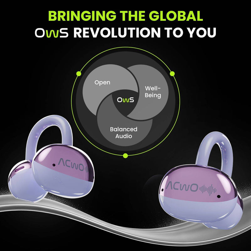 ACwO DwOTS Flow Open-Ear Listening, 50h Playtime ENC, Dual Connectivity, OWS Bluetooth Headset