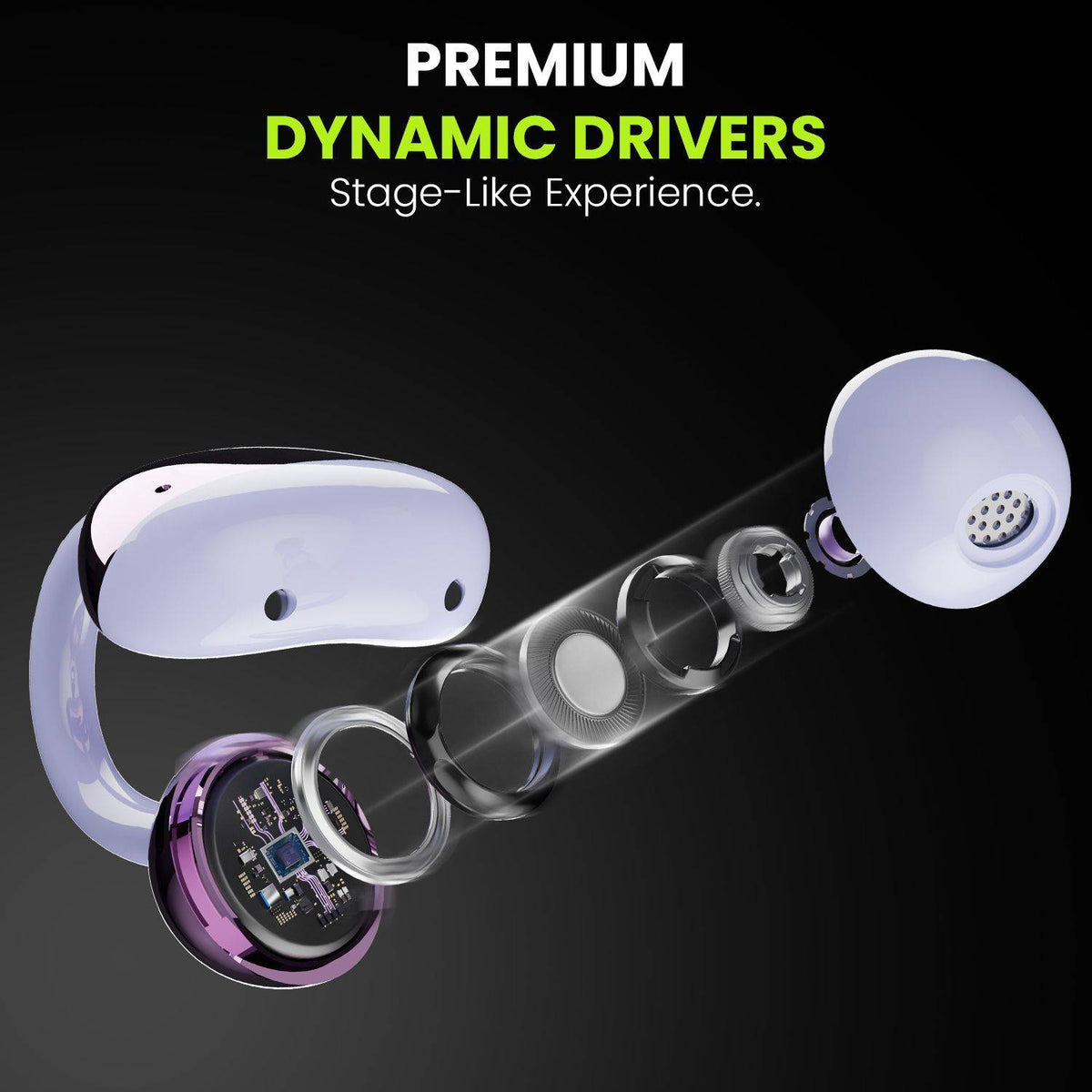 ACwO DwOTS Flow Open-Ear Listening, 50h Playtime ENC, Dual Connectivity, OWS Bluetooth Headset