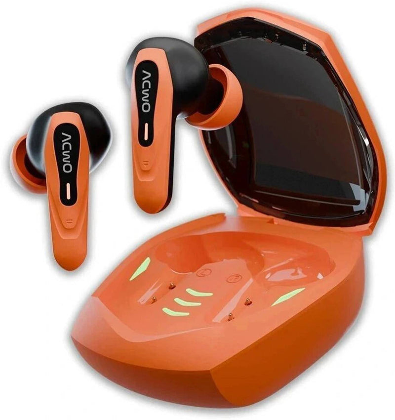 ACwO DwOTS Zing with up to 65H Playtime, Game Mode, up to 32 dB ANC Bluetooth Gaming Headset (Blaze Orange, True Wireless)