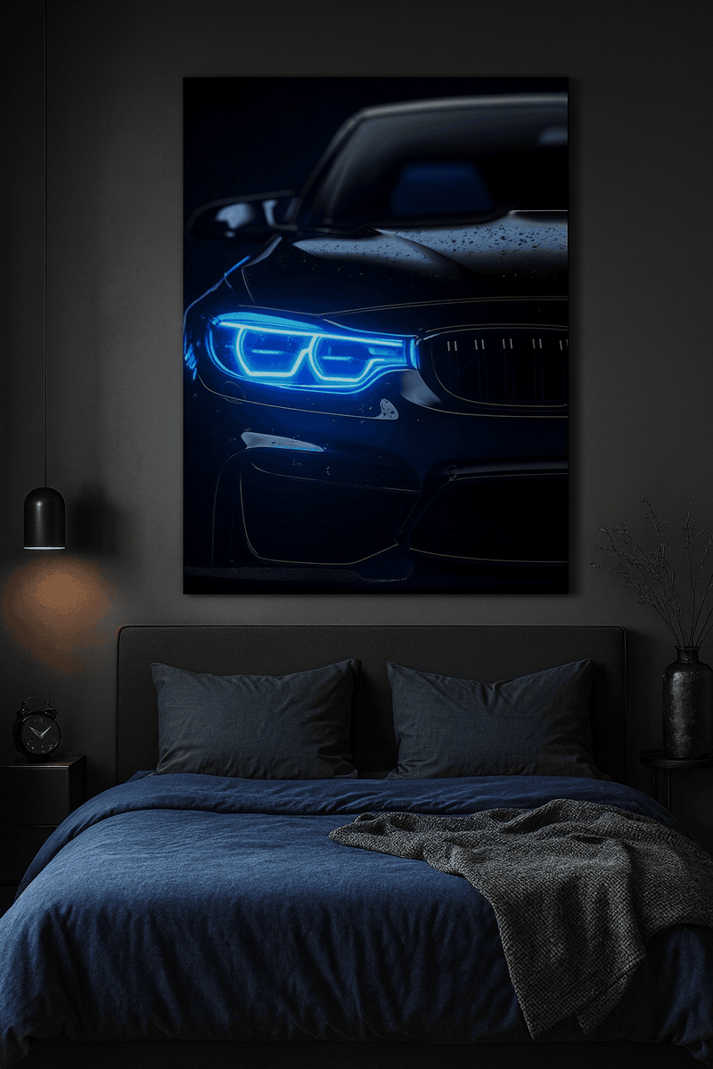 Electric Blue BMW Headlight Neon Sign – 6mm Flex LED Glow Neonsignsindia