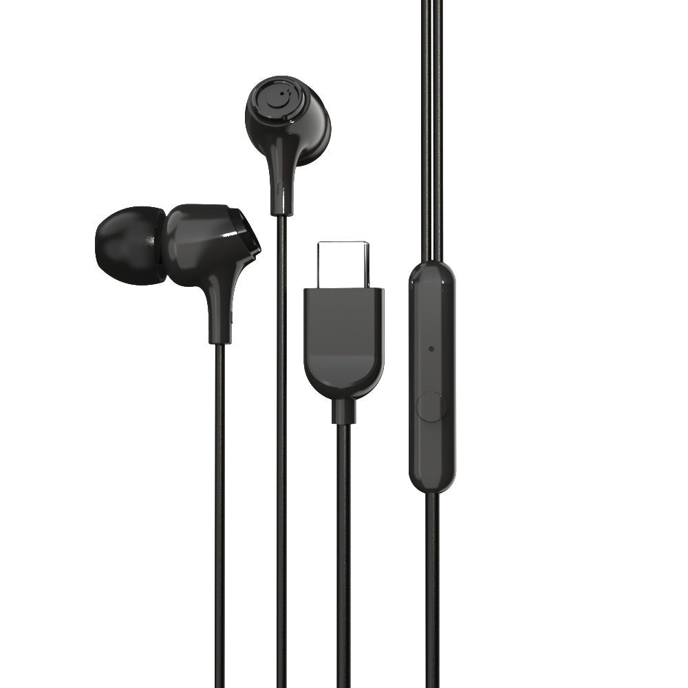 EM-01 Type C Wired Earphone with Noise Cancellation (Black)-44
