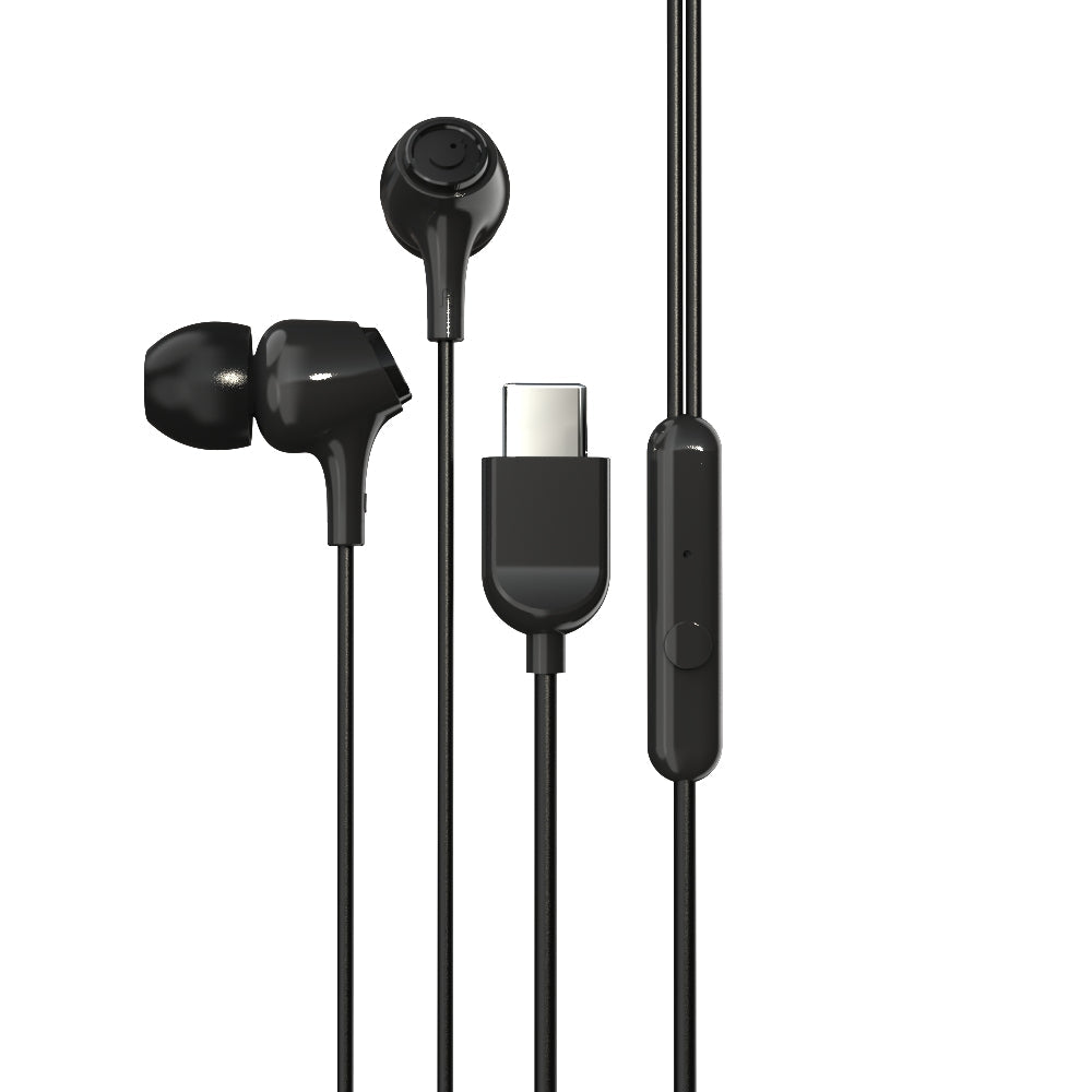 EM-01 Type C Wired Earphone with Noise Cancellation (Black)-46