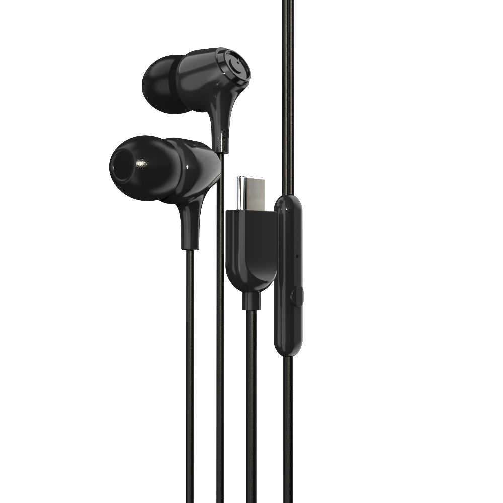 EM-01 Type C Wired Earphone with Noise Cancellation (Black)-56