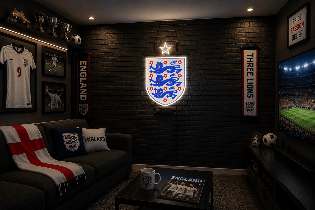 England Football Crest Neon Sign LED Wall Light - Neonsignsindia