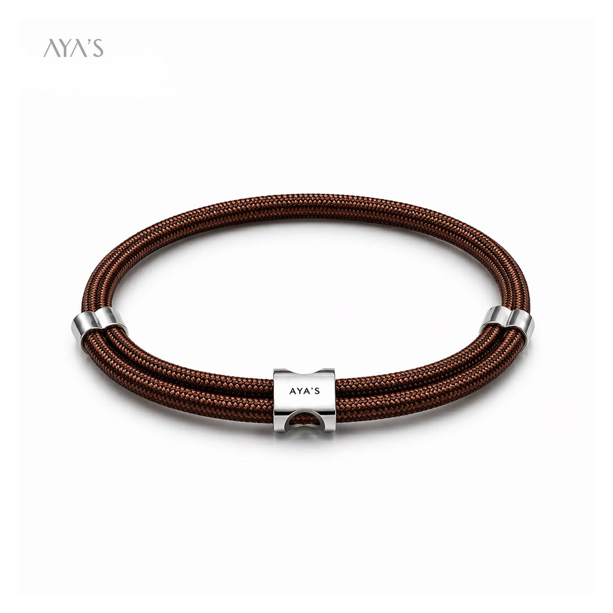 Erae Bracelet | 925 Sterling Silver, Premium Paracord, Rhodium Plating & Glossy Finish