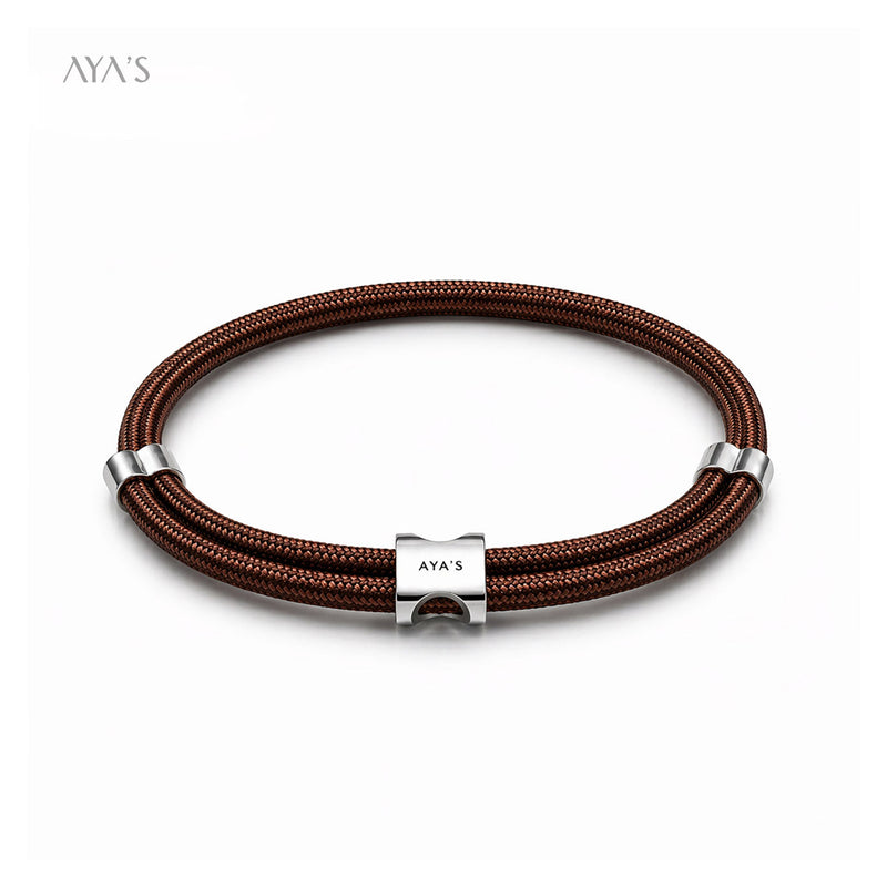 Erae Bracelet | 925 Sterling Silver, Premium Paracord, Rhodium Plating & Glossy Finish