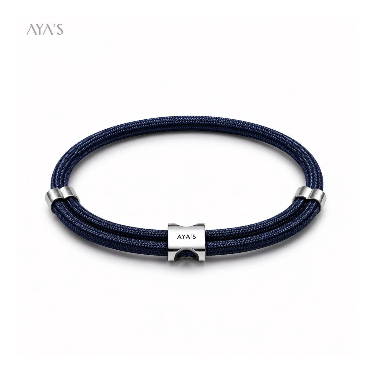 Erae Bracelet | 925 Sterling Silver, Premium Paracord, Rhodium Plating & Glossy Finish