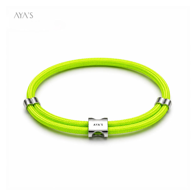 Erae Bracelet | 925 Sterling Silver, Premium Paracord, Rhodium Plating & Glossy Finish