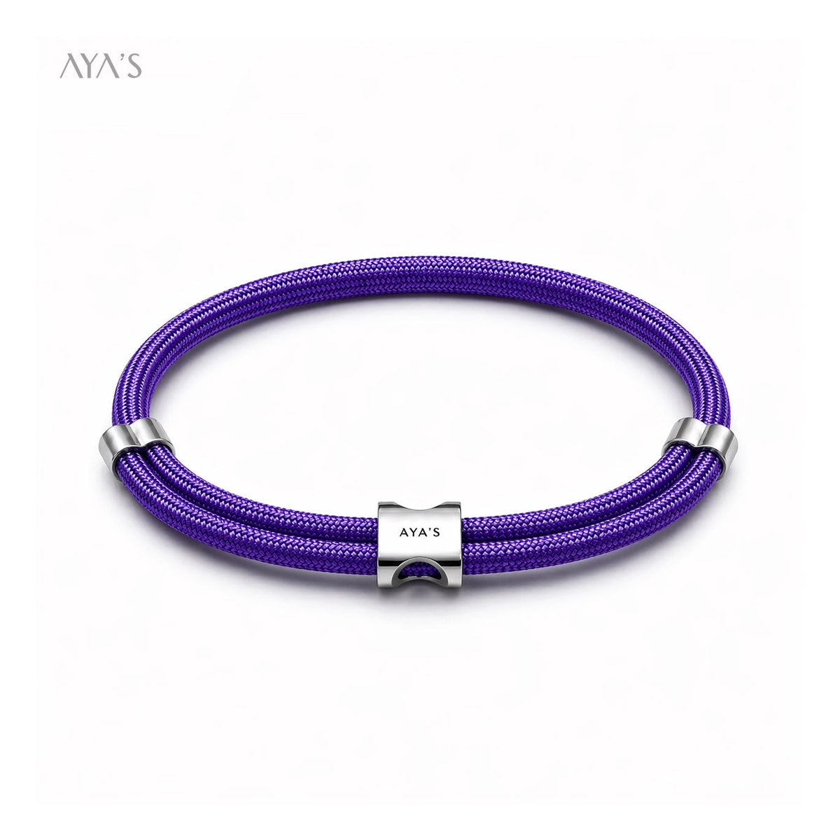 Erae Bracelet | 925 Sterling Silver, Premium Paracord, Rhodium Plating & Glossy Finish