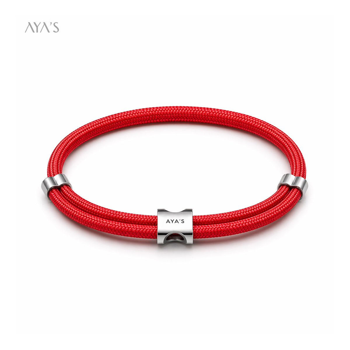 Erae Bracelet | 925 Sterling Silver, Premium Paracord, Rhodium Plating & Glossy Finish