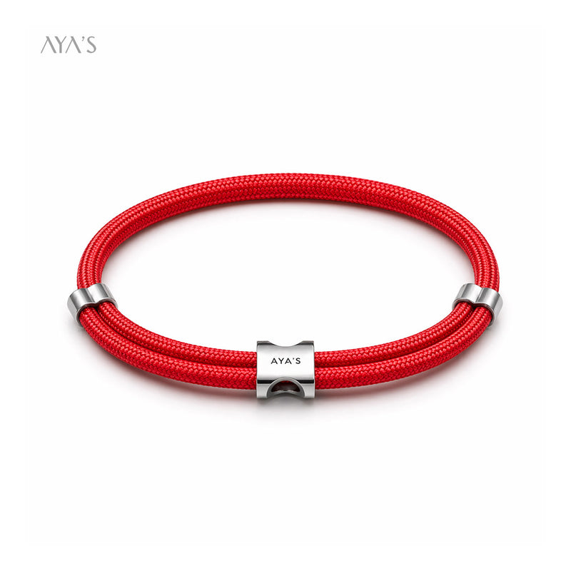 Erae Bracelet | 925 Sterling Silver, Premium Paracord, Rhodium Plating & Glossy Finish