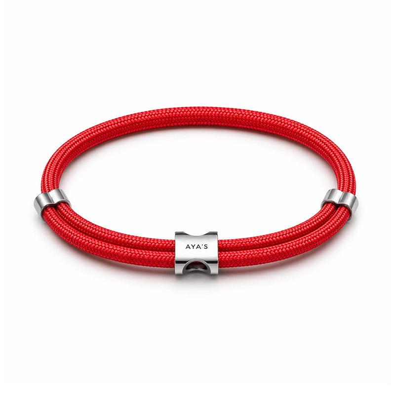 Erae Bracelet | 925 Sterling Silver, Premium Paracord, Rhodium Plating & Glossy Finish