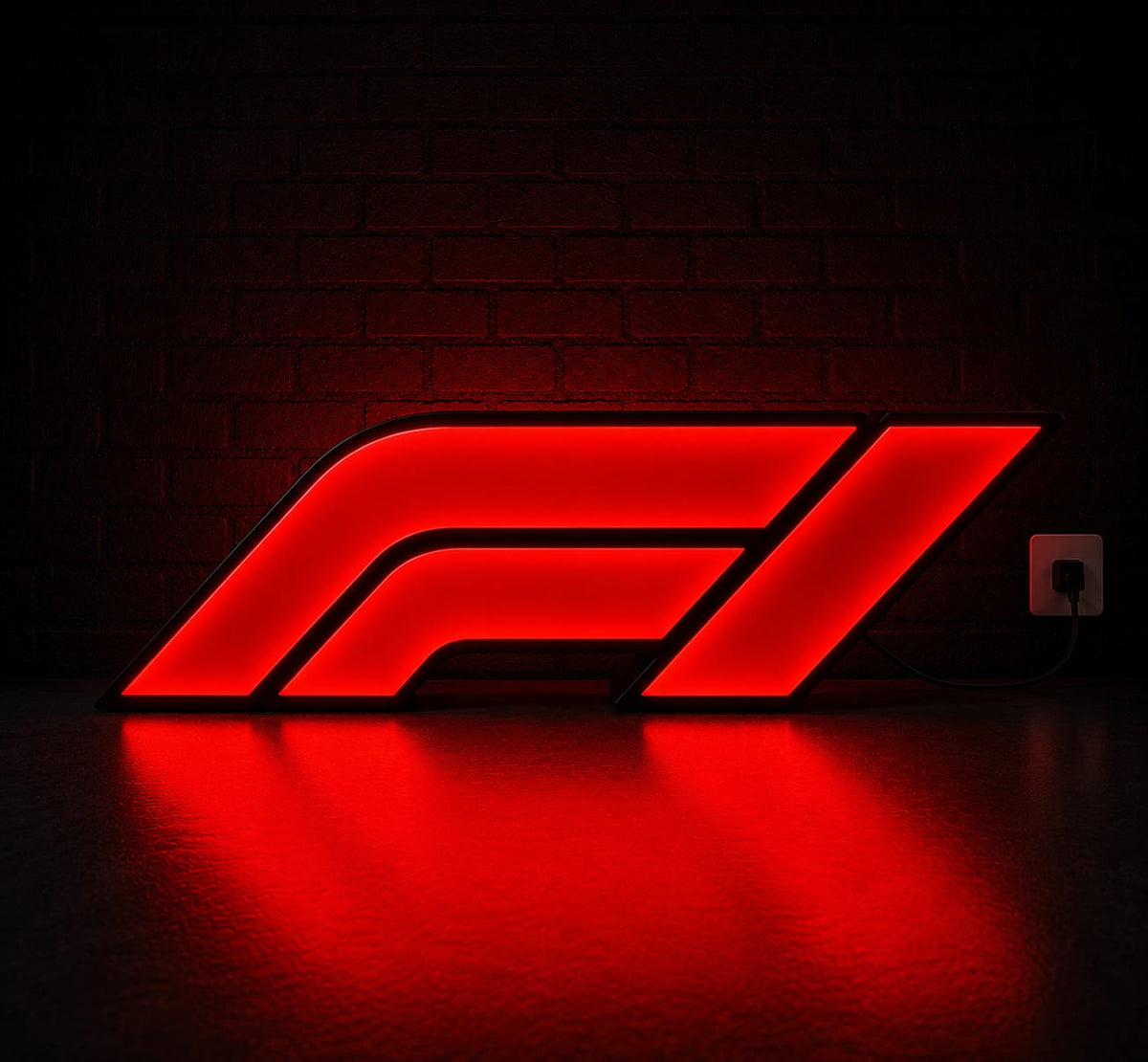 F1 Logo LED Neon Desk Lamp – Racing Fan Night Light