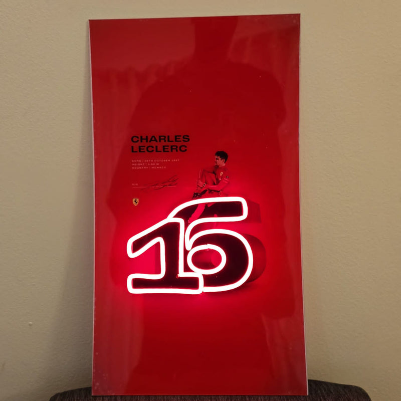 F1 Charles Leclerc Uv print Neon Led 20"x12" Neonsignsindia