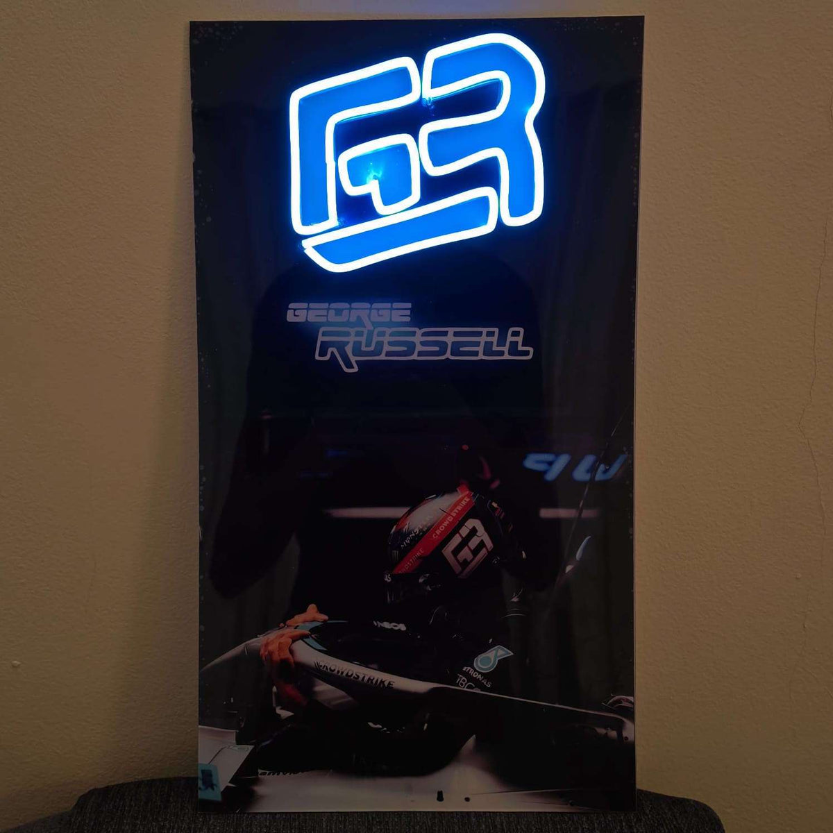 F1 George Russell #63 Neon Sign – UV Printed LED Wall Art Neonsignsindia