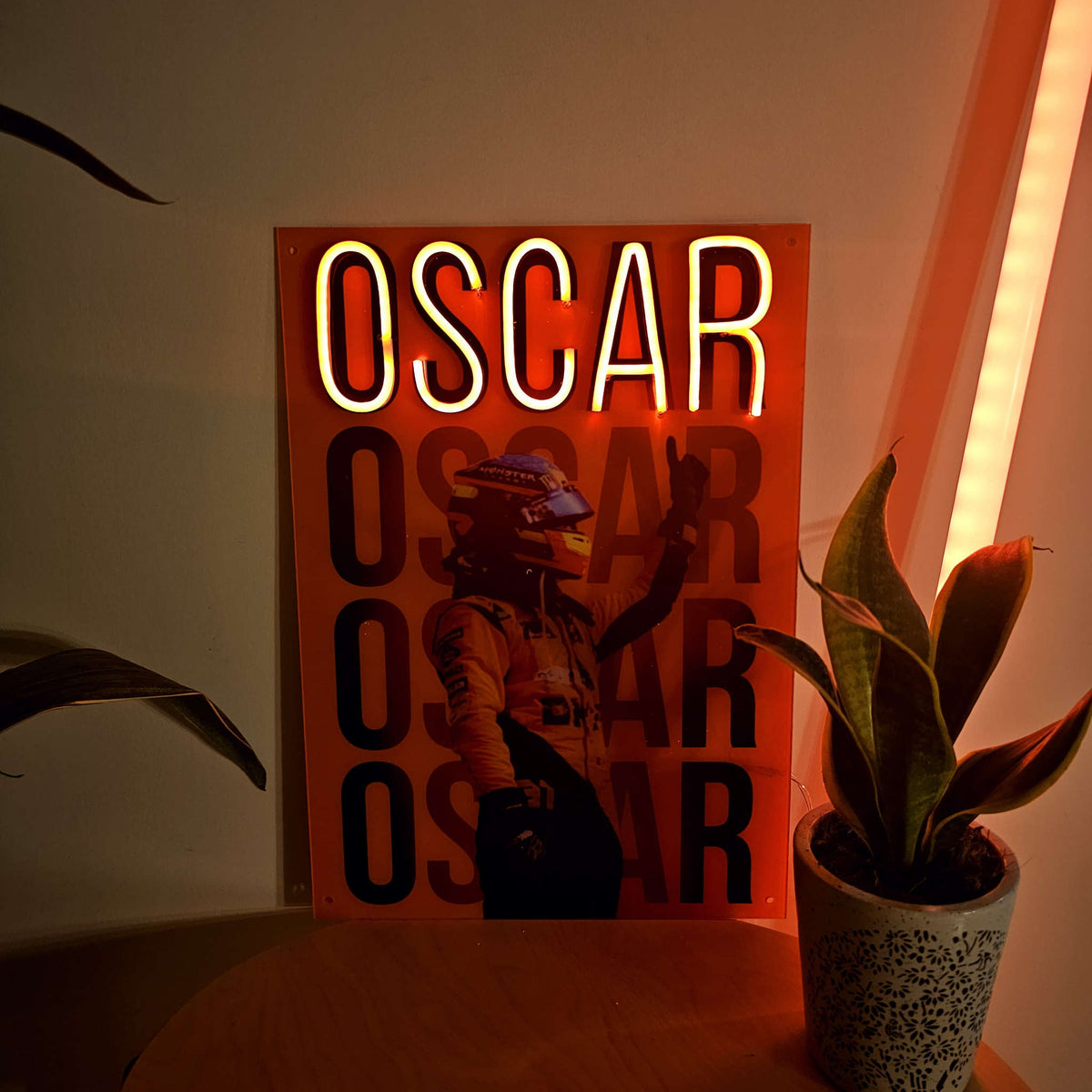 F1 Oscar Neon Sign – UV Printed LED Wall Art 18"x12" Inch Neonsignsindia