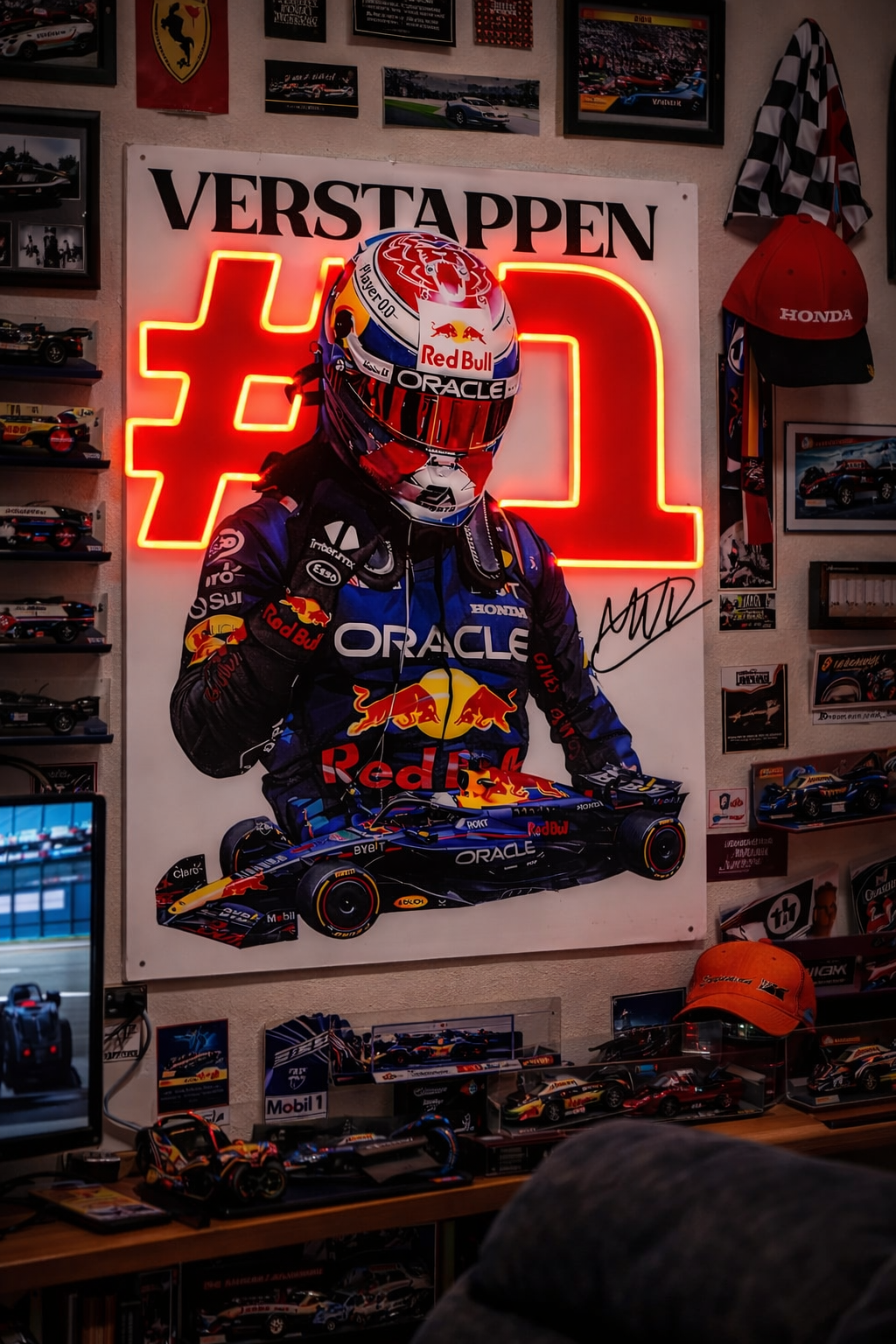 Max Verstappen Victory Neon Frame - 20 x 25 Inch - LED Neon Sign