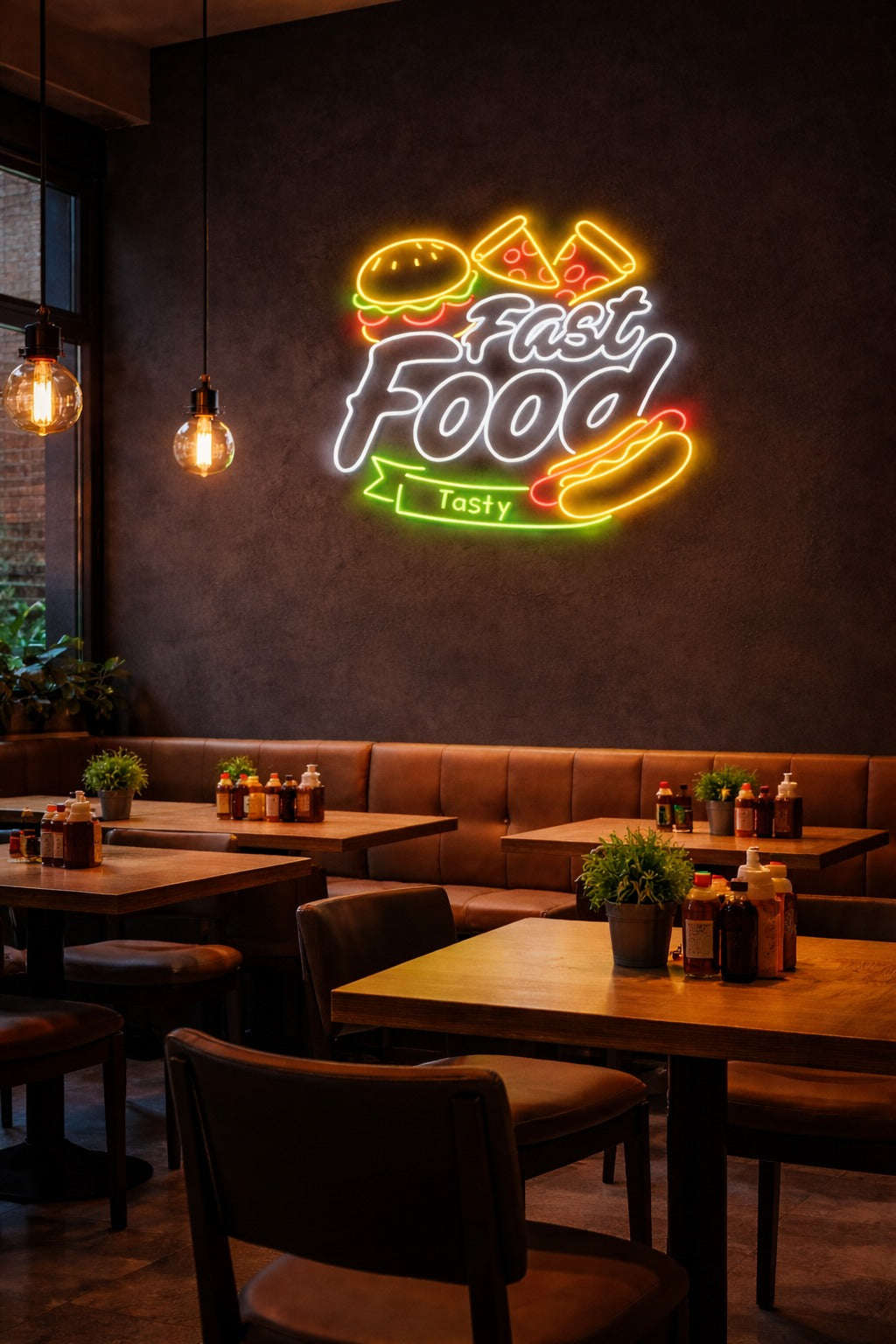 Fast Food Neon Wall Sign – Tasty Glow Edition Neonsignsindia