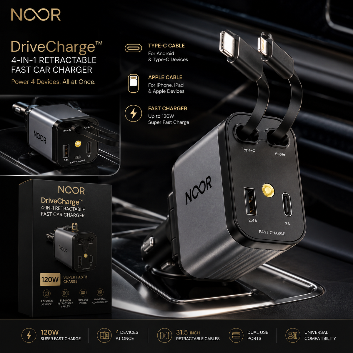 NebulaDrive™ | Fast Car Charger with Starry Light