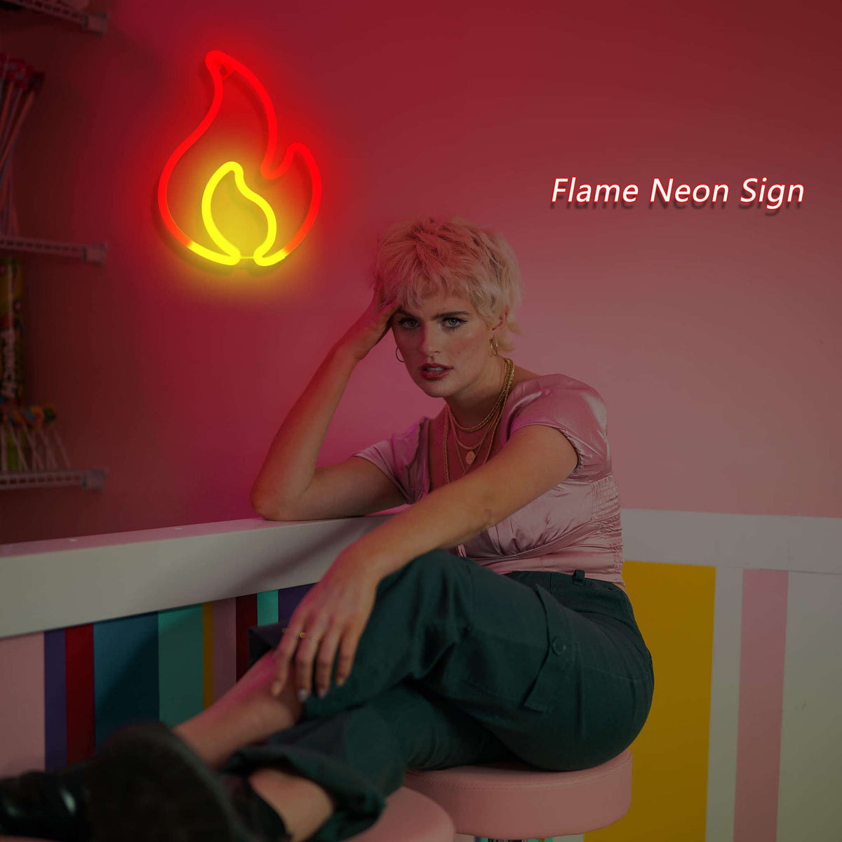 Flame Neon Sign (8x10 inches) Neonsignsindia