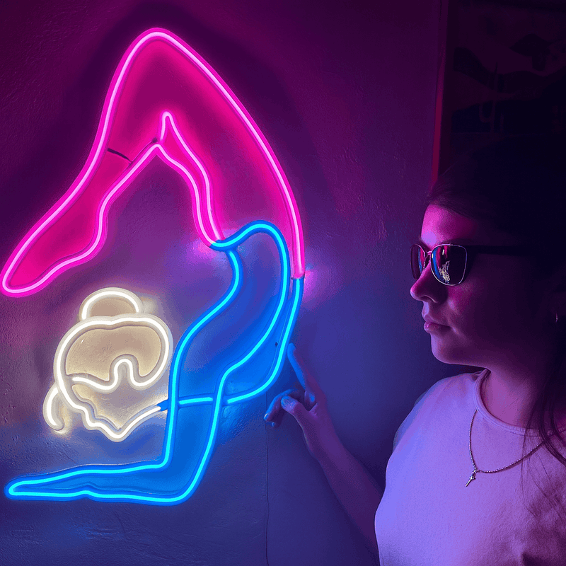 flex Glow Art – Multicolor Yoga Pose  fitness LED Neon Sign (2 *1.5 ft) Neonsignsindia