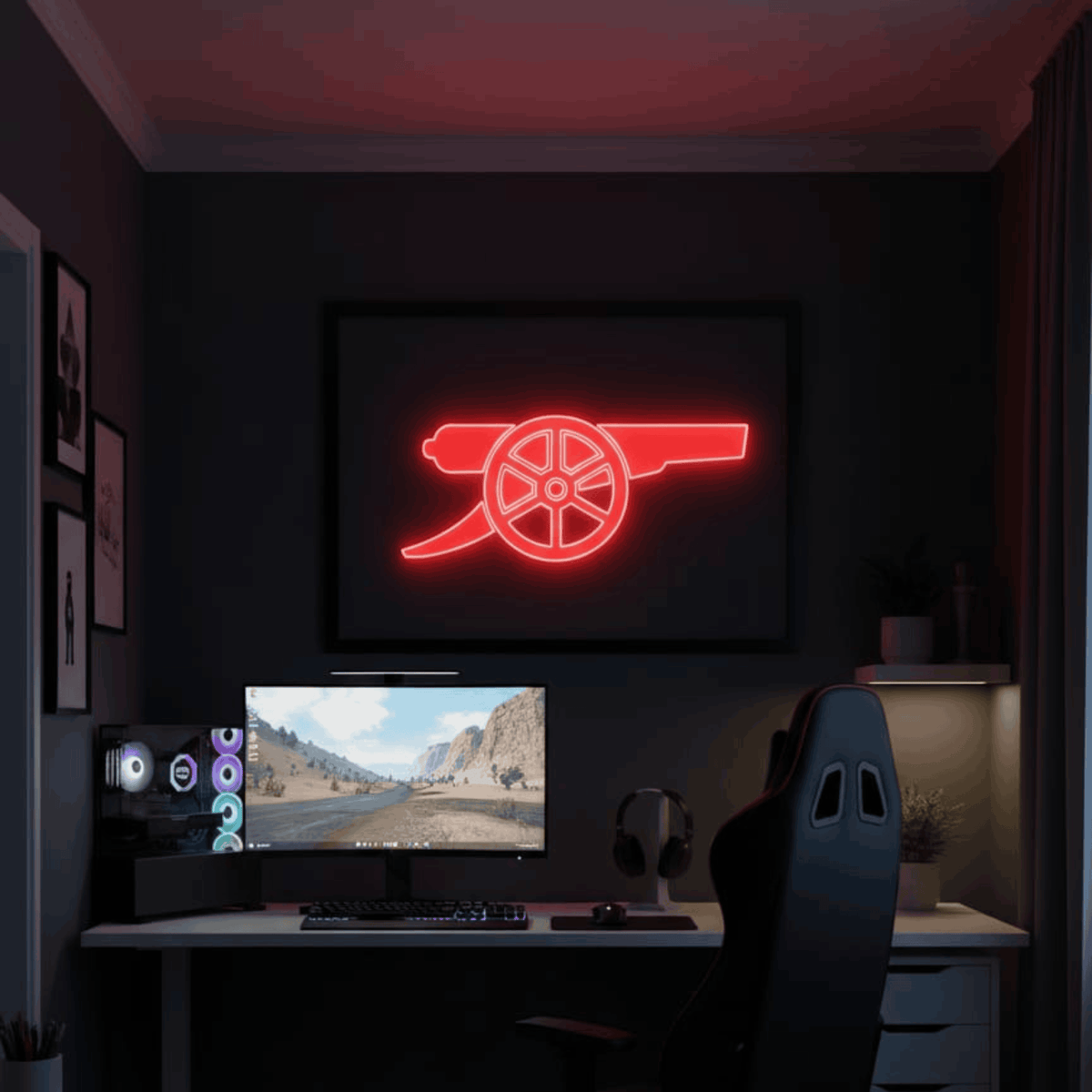 Football Logo Neon Arsenal UV print neon sign (24*12 inches) Neonsignsindia