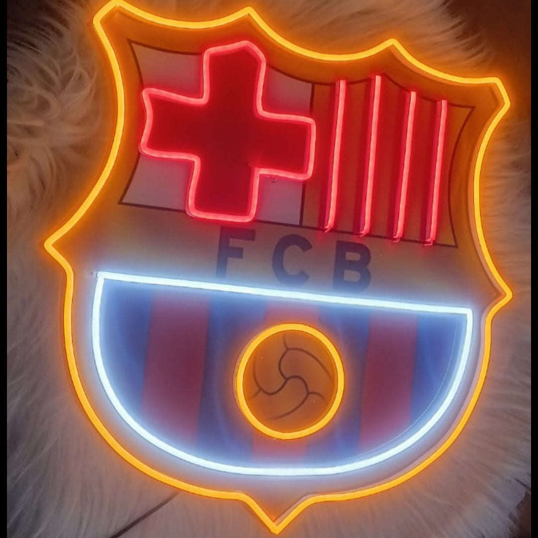Football Logo Neon FC barcelona UV print neon sign (18*18 inches) Neonsignsindia