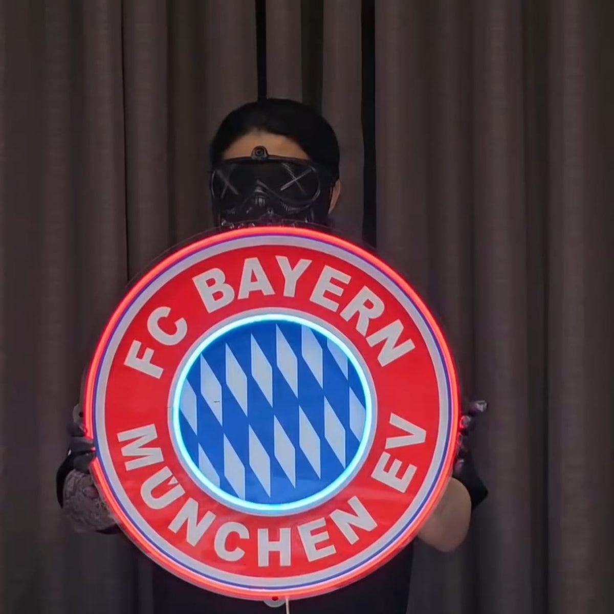 Football Logo Neon FC Bayern Munich  UV print neon sign (18*18 inches) Neonsignsindia