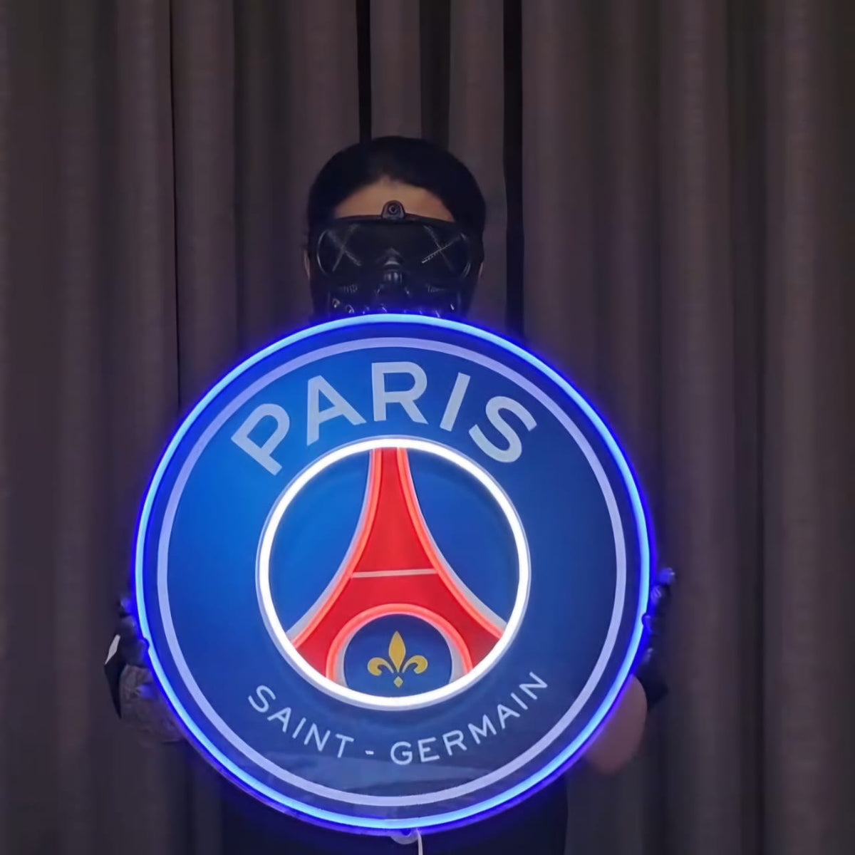 Football Logo Neon PSG UV print neon sign (18*18 inches) Neonsignsindia